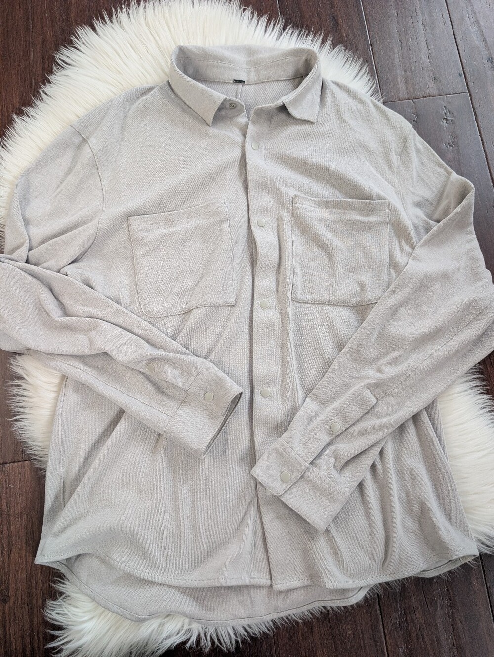 Lululemon Soft Knit Overshirt Oatmeal Sage L Large M3CZMS